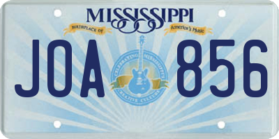 MS license plate JOA856