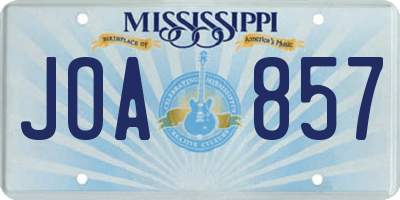 MS license plate JOA857