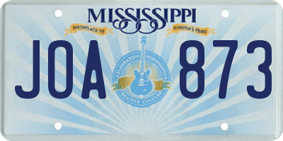 MS license plate JOA873