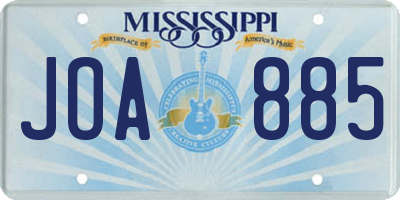 MS license plate JOA885