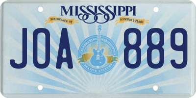 MS license plate JOA889