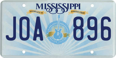 MS license plate JOA896