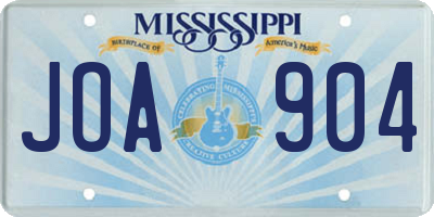 MS license plate JOA904