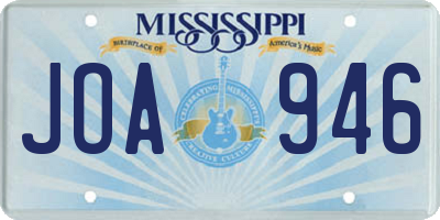 MS license plate JOA946