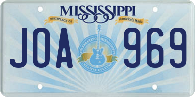 MS license plate JOA969