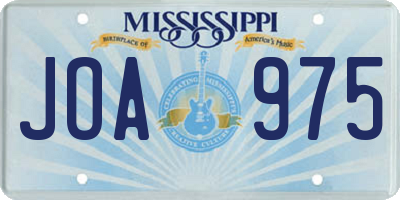 MS license plate JOA975