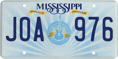 MS license plate JOA976