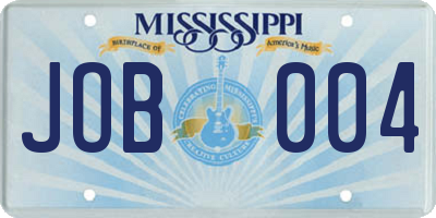 MS license plate JOB004