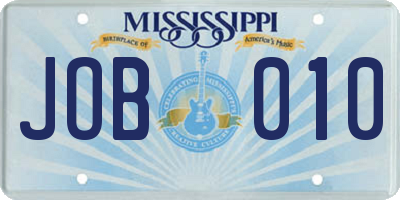 MS license plate JOB010