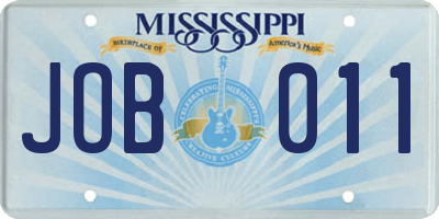 MS license plate JOB011