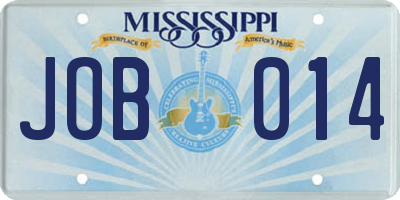 MS license plate JOB014