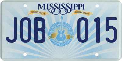 MS license plate JOB015