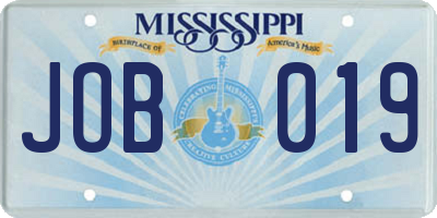 MS license plate JOB019