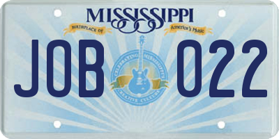 MS license plate JOB022