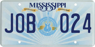 MS license plate JOB024