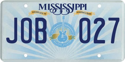 MS license plate JOB027
