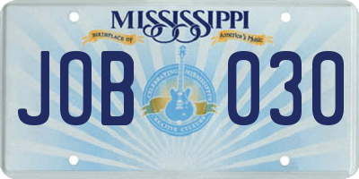 MS license plate JOB030