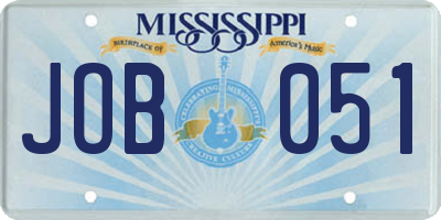 MS license plate JOB051