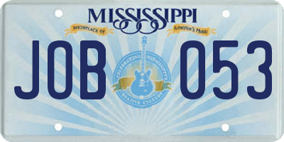 MS license plate JOB053