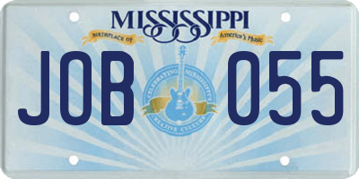 MS license plate JOB055