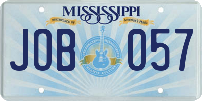 MS license plate JOB057