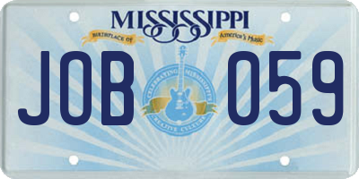 MS license plate JOB059