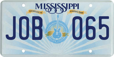 MS license plate JOB065