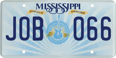 MS license plate JOB066