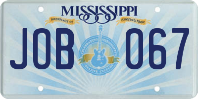 MS license plate JOB067