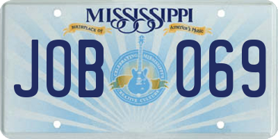 MS license plate JOB069