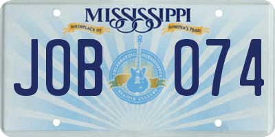 MS license plate JOB074