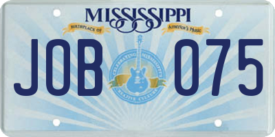 MS license plate JOB075