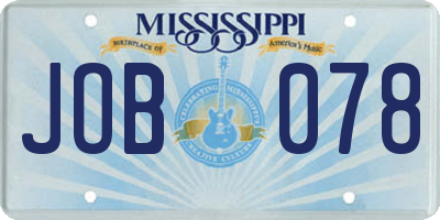 MS license plate JOB078