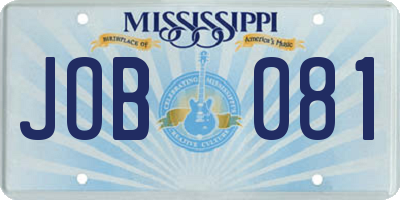 MS license plate JOB081