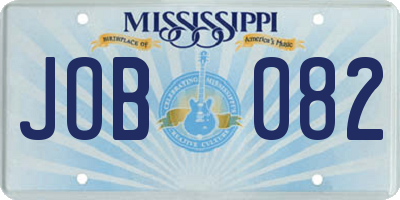MS license plate JOB082