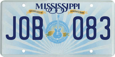 MS license plate JOB083