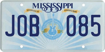 MS license plate JOB085