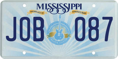 MS license plate JOB087
