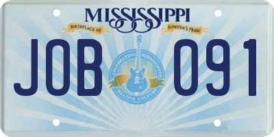 MS license plate JOB091