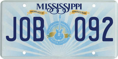 MS license plate JOB092