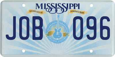 MS license plate JOB096