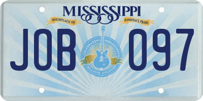 MS license plate JOB097