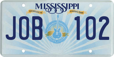 MS license plate JOB102