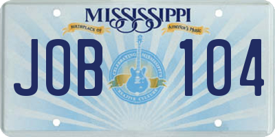 MS license plate JOB104