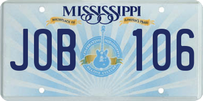 MS license plate JOB106