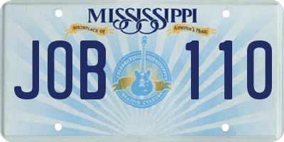 MS license plate JOB110
