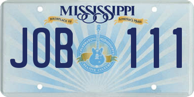 MS license plate JOB111