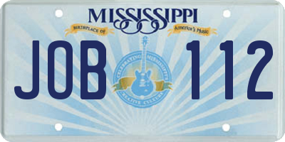 MS license plate JOB112