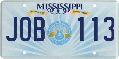MS license plate JOB113