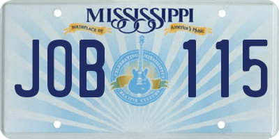 MS license plate JOB115